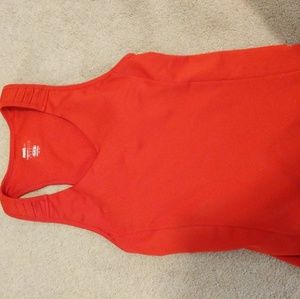 Red Reebok Workout Tank Built In Sports Bra